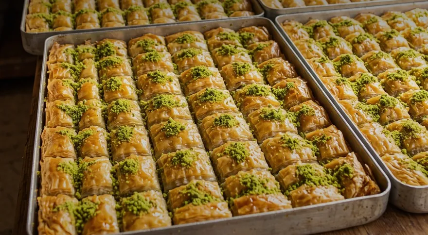 Plateaux de baklava de Gaziantep